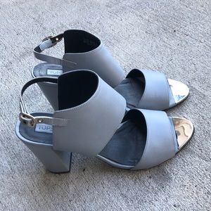 Topshop Sandal Heel, light blue, women’s 9